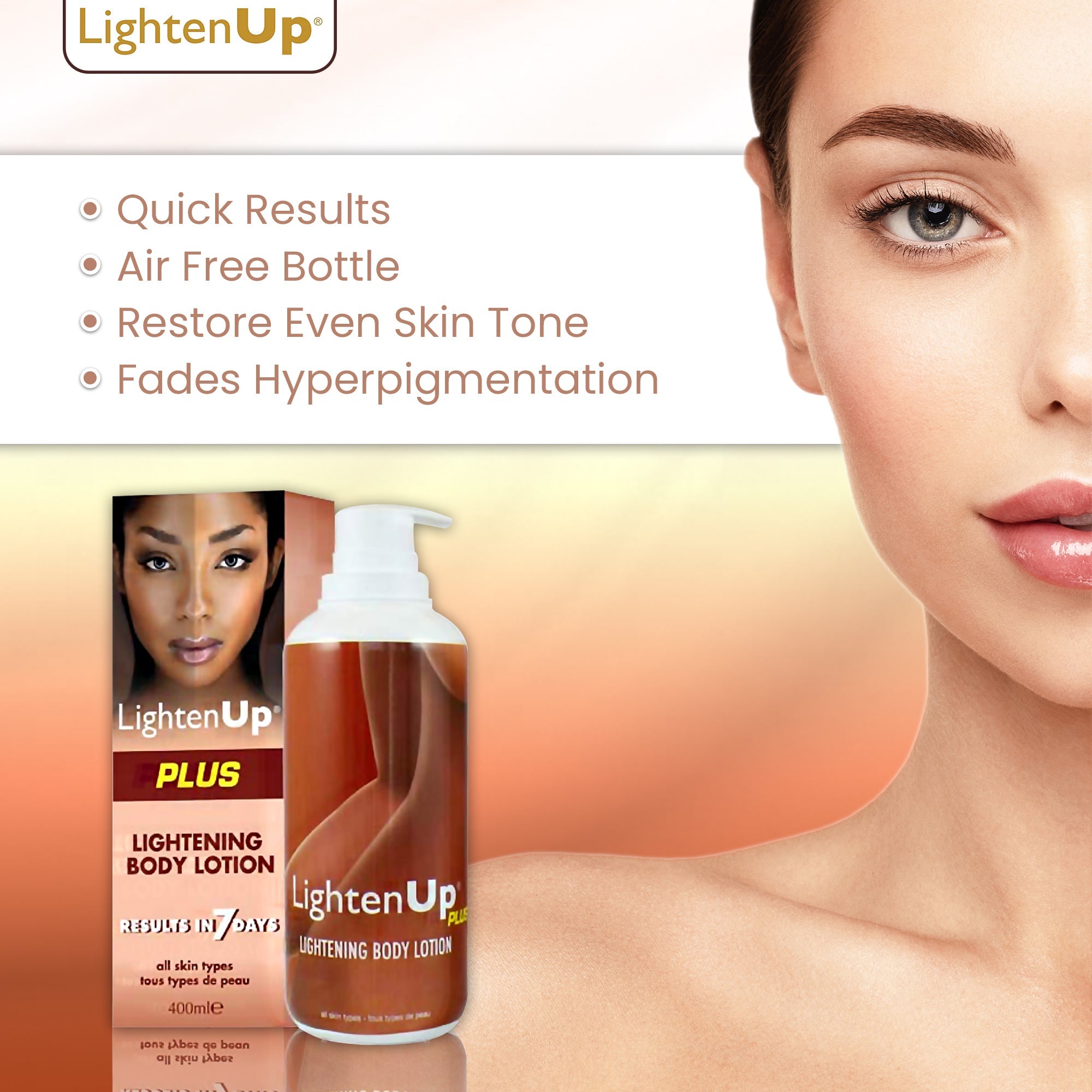 LightenUp Plus Lightening Body Lotion Result In 7 Days 400ml