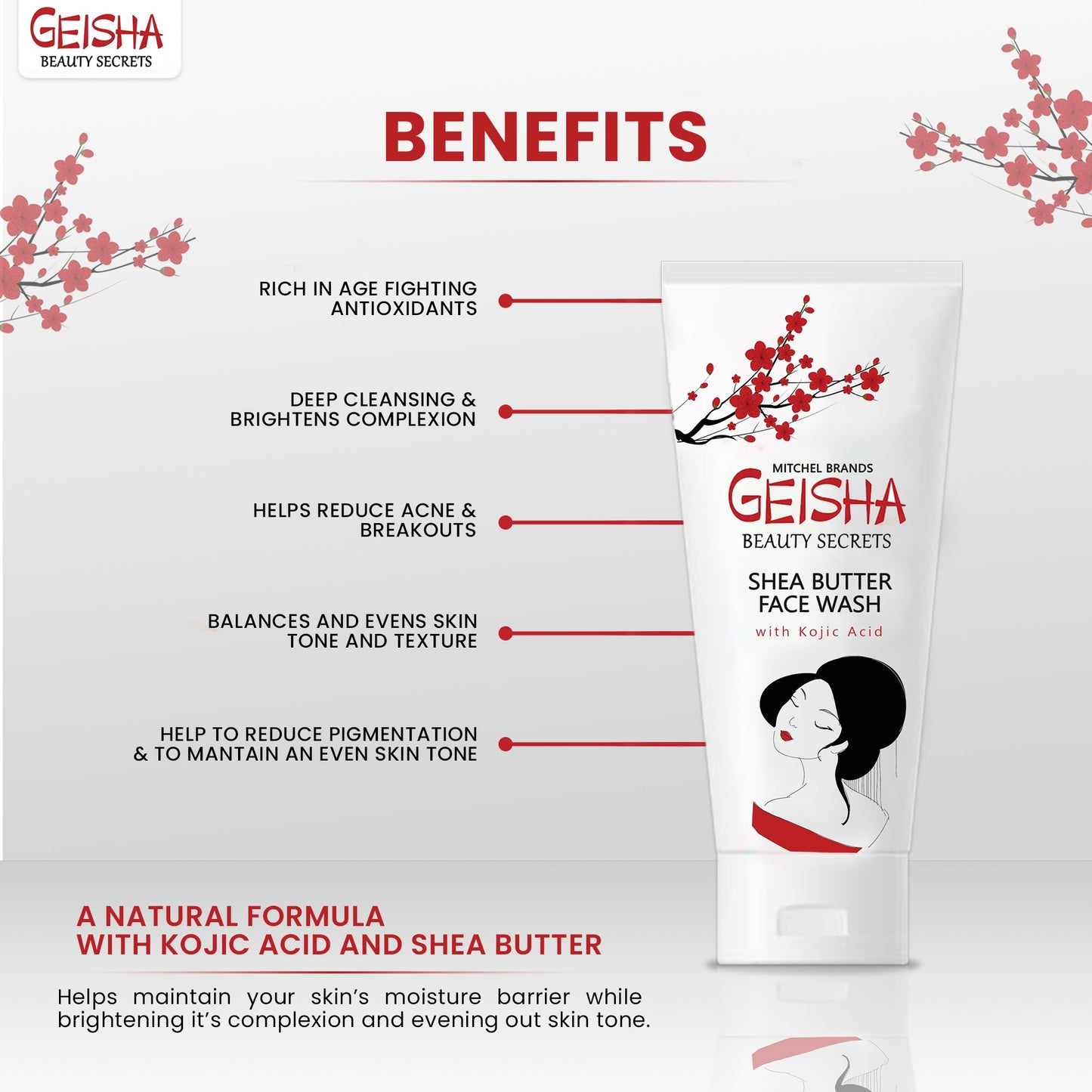 Geisha Shea Butter Face Wash 60ml