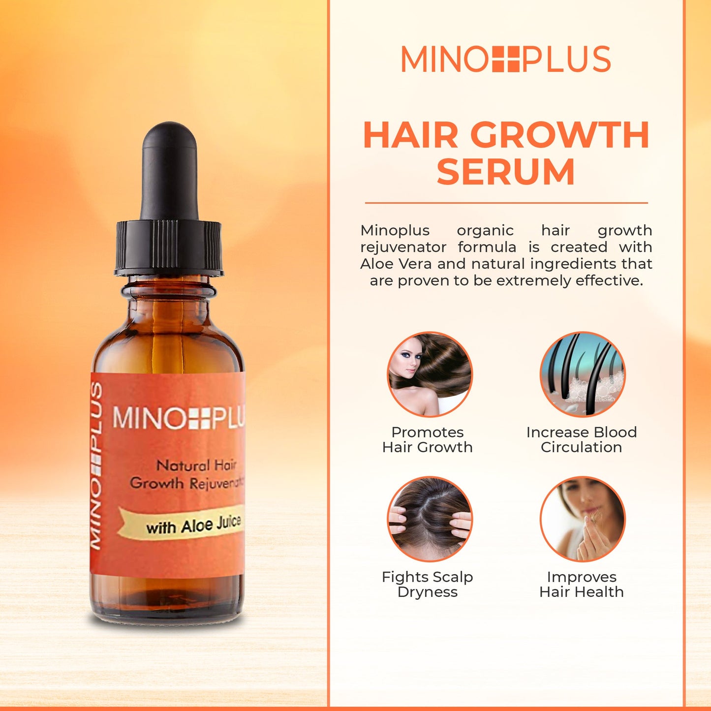 Mino Plus Natural Rejuvenator with Aloe Hair Growth Serum 30ml