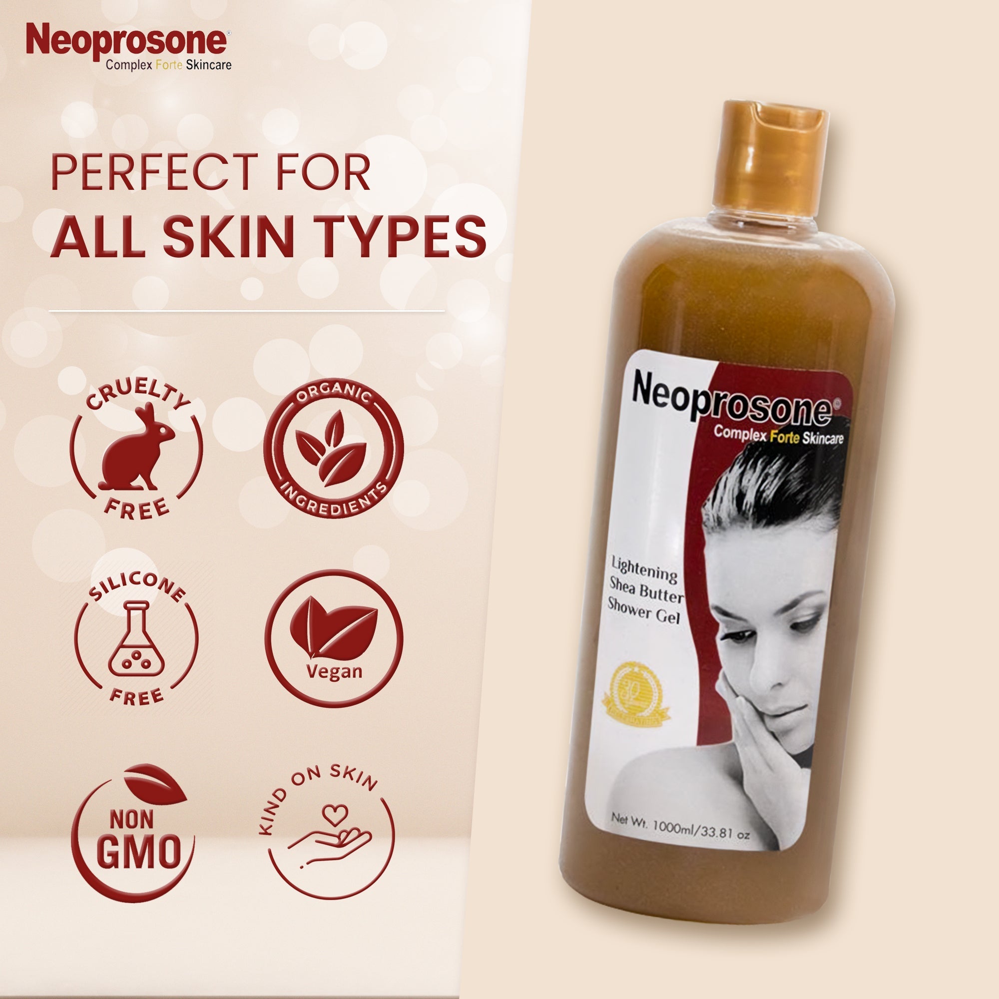 Neoprosone Lightening Shea Butter Shower Gel 1000ml