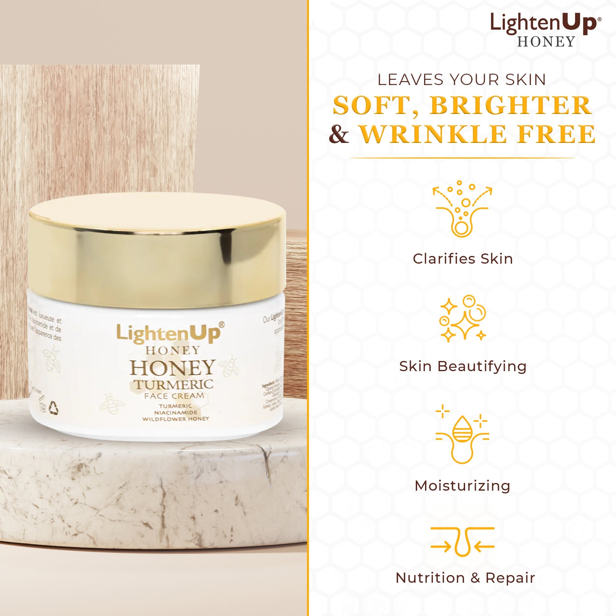 LightenUp Honey + Turmeric Lightening Face Cream 100ml