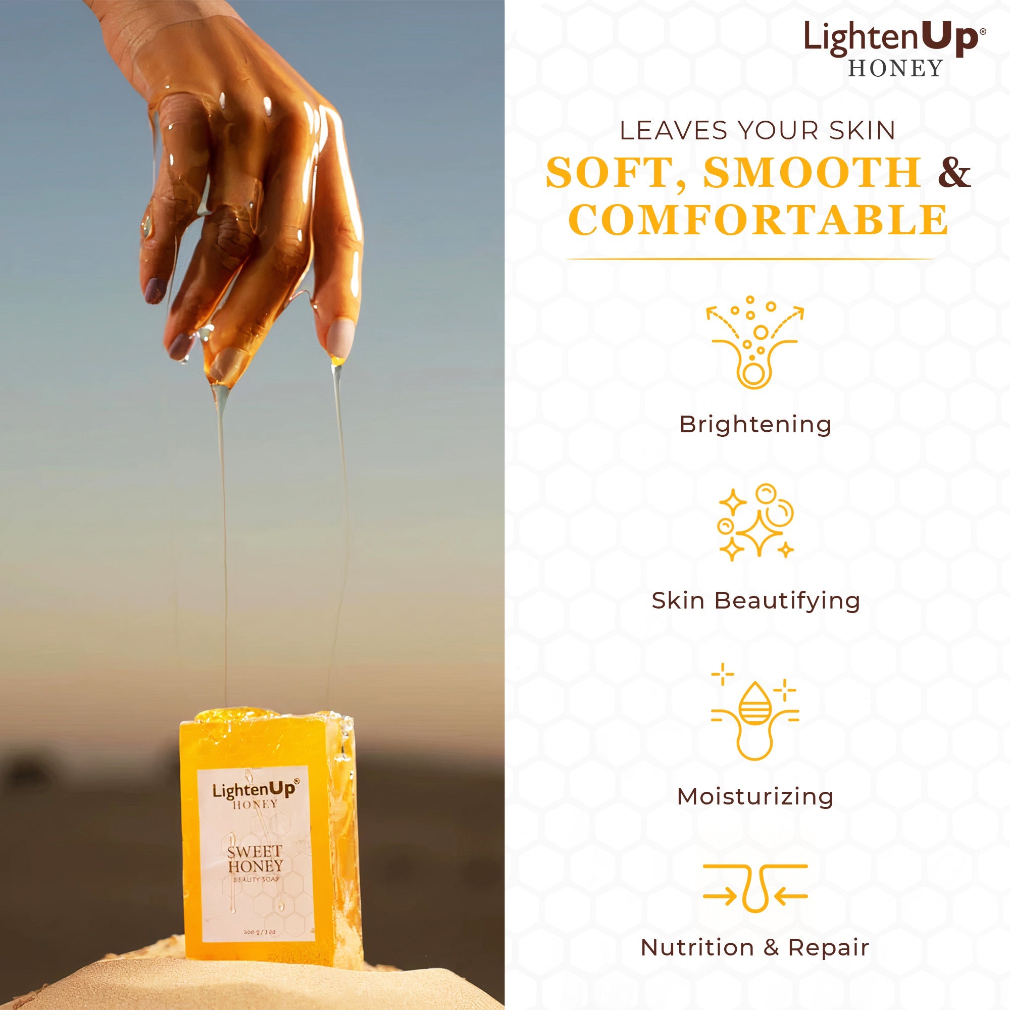 LightenUp Honey Beauty Soap 200g